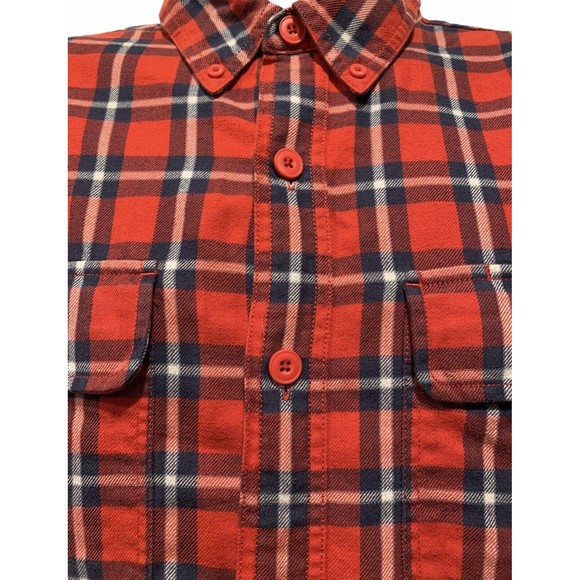 Duluth Trading‎ Co Men Red Plaid Roll Tab Long Sleeve Flannel Shirt Size Large L - Picture 5 of 10